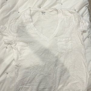 Madewell white V neck t shirt